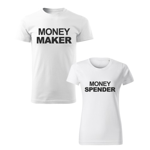 Párová trička s potiskem Money maker a Money spender